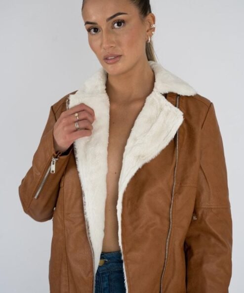 Campera ecocuero con piel
