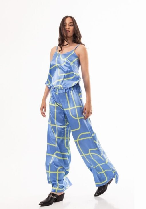 Conjunto seda estampado