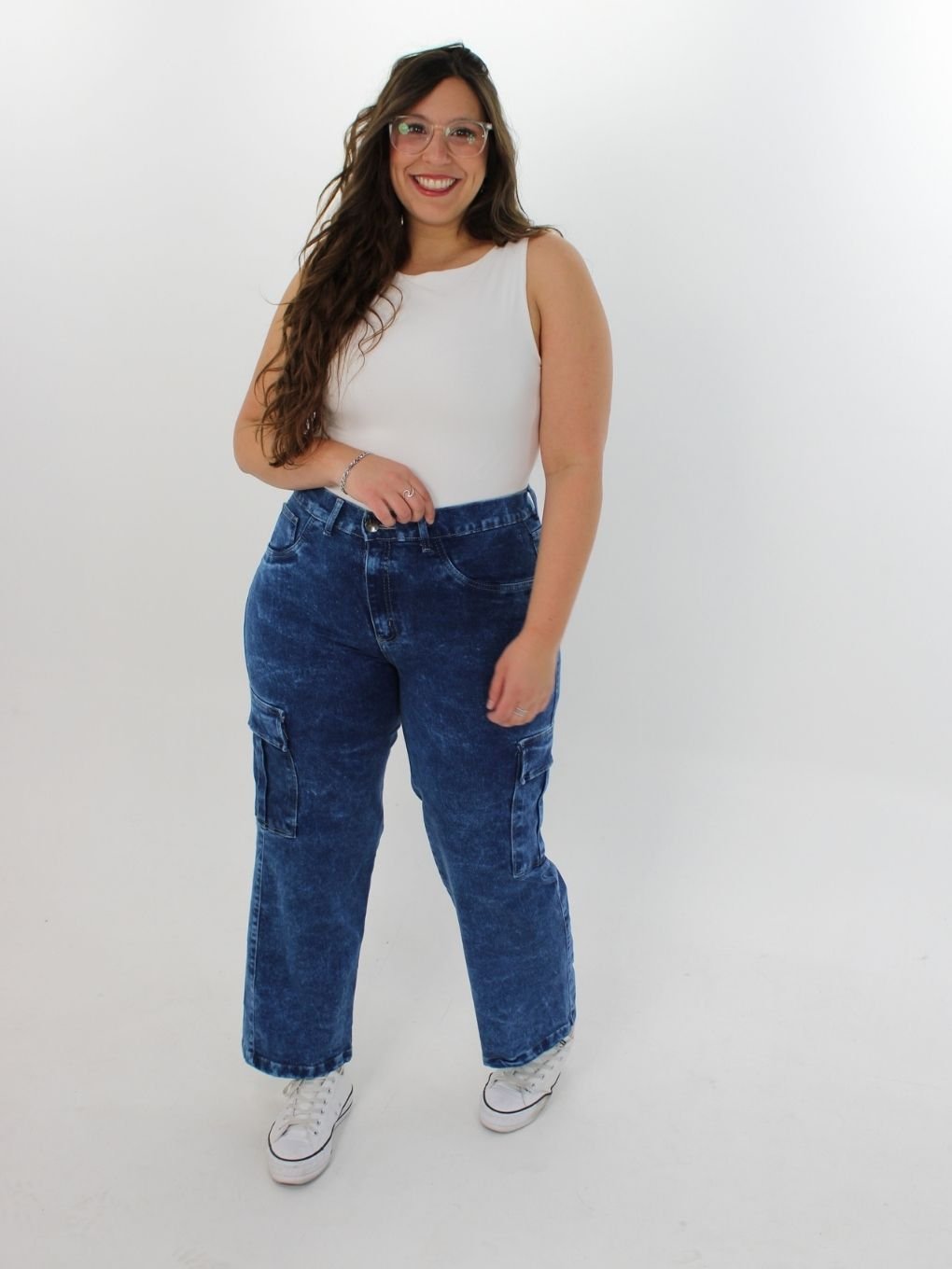 Jean cargo plus size